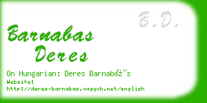 barnabas deres business card